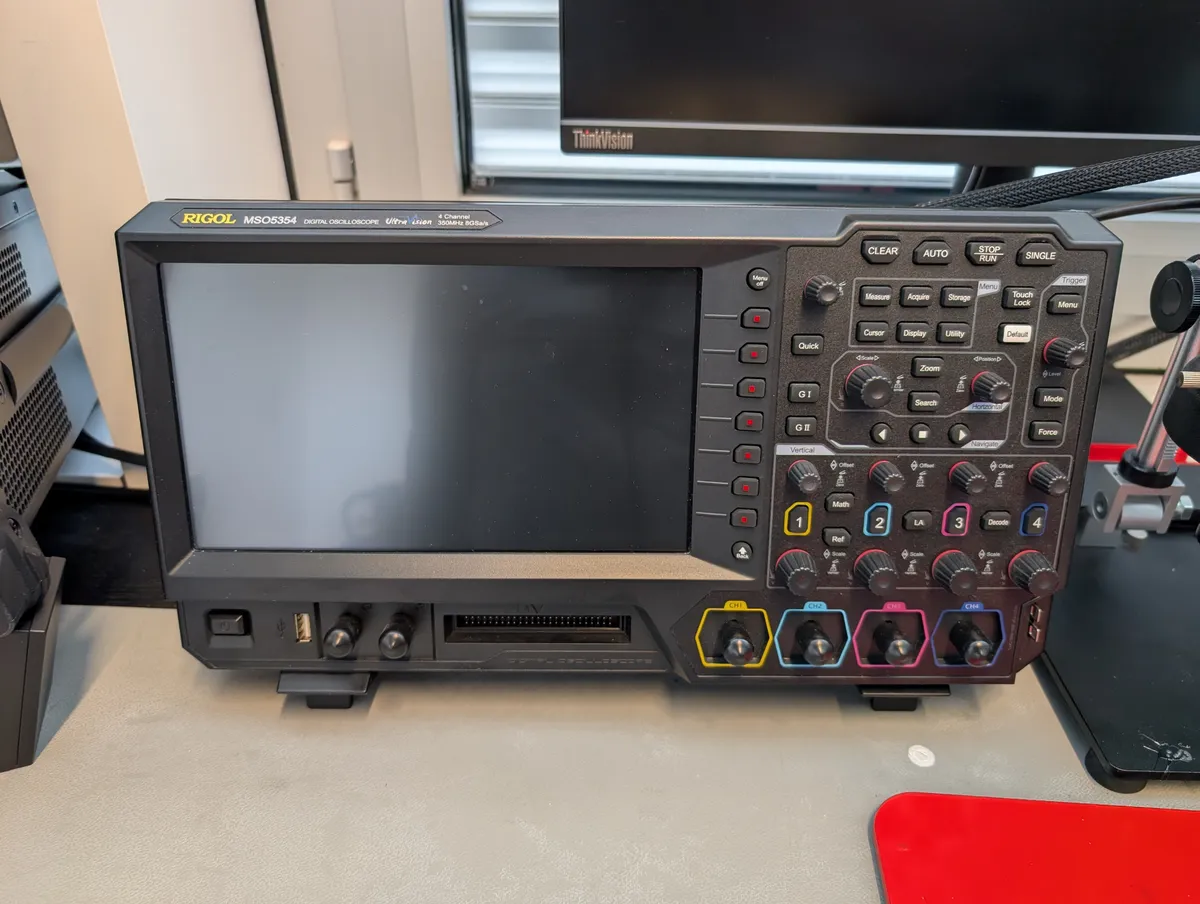 Rigol MSO5354 mixed signal oscilloscope.