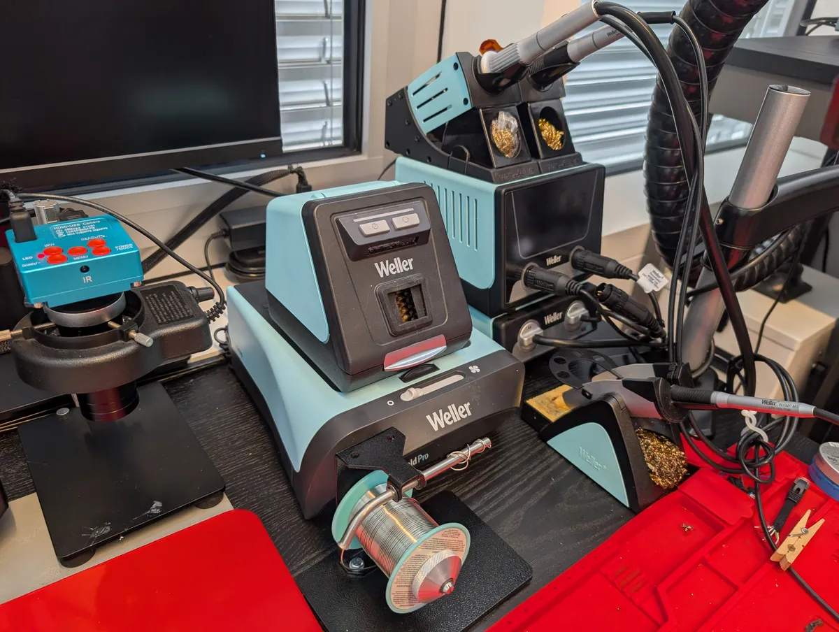 Professional Weller soldering and rework station.