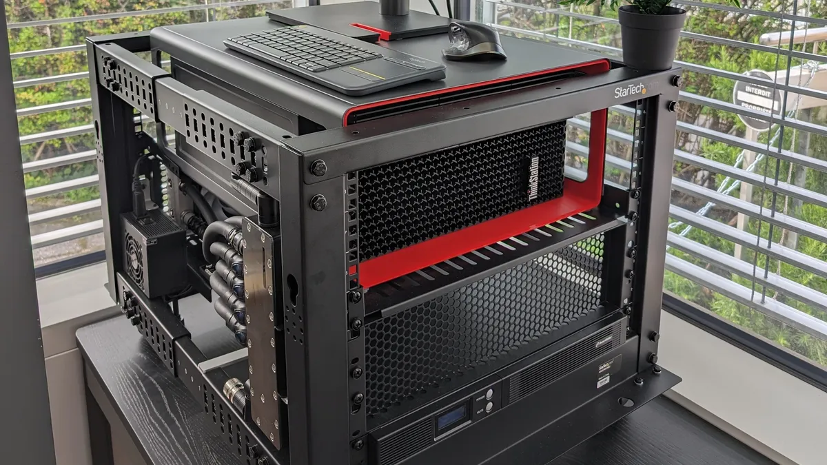 Rack-mounted GPU server node with 4x NVIDIA RTX 4090 GPUs.