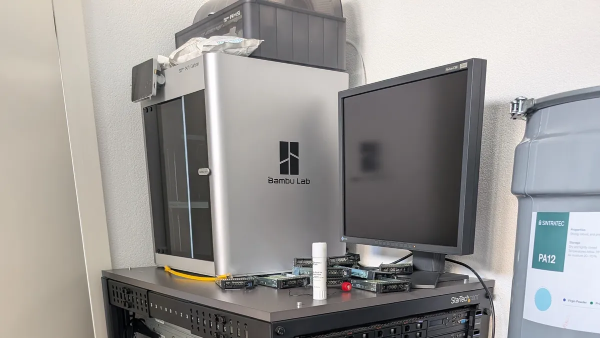 Bambu Lab X1 Carbon 3D printer for rapid prototyping.