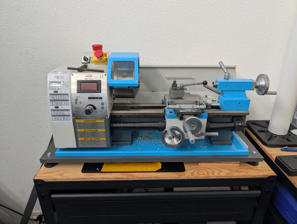 Small bench lathe for precision machining.