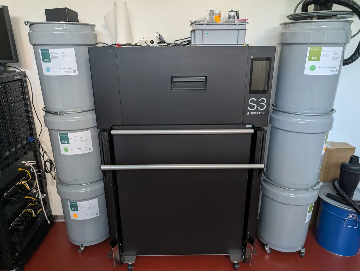 SLS 3D printer for mechanical prototyping.